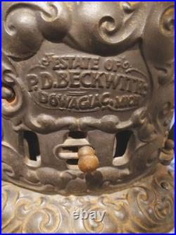 Antique Wood Stove Round Oak X-180 Double Burner Working Condition