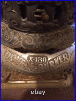 Antique Wood Stove Round Oak X-180 Double Burner Working Condition