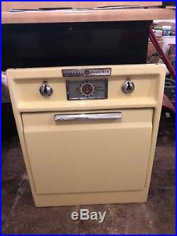 Antique, vintage Yellow, 1950's GE (general electric), wall oven stove, cook top