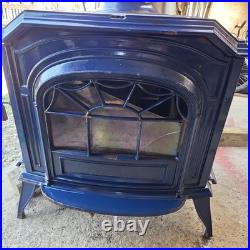 BLUE RESOLUTE ACCLAIM VERMONT CASTING WOODSTOVE (Back Flue Plate)