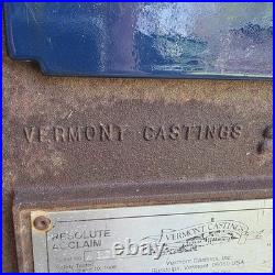 BLUE RESOLUTE ACCLAIM VERMONT CASTING WOODSTOVE (Back Flue Plate)