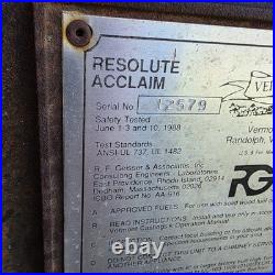 BLUE RESOLUTE ACCLAIM VERMONT CASTING WOODSTOVE (Back Flue Plate)