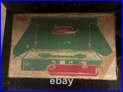 Boxed 1970 Coleman Two Burner Green 413G Vintage Stove 413G499 with Manuals