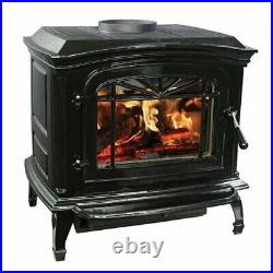 Breckwell Cast Iron Wood Stove Black Enamel Porcelain Fireplace Refurbished