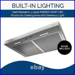 Broan BCSEK130 150 250 CFM 30W Under Cabinet Range Hood Stainless Steel