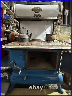 Buffalo Jewett-Wood Burning Antique-Cooking Stove 6 burners 2 warming ovens-Rare