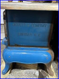 Buffalo Jewett-Wood Burning Antique-Cooking Stove 6 burners 2 warming ovens-Rare