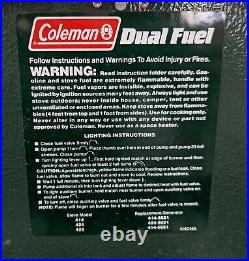 COLEMAN 2 BURNER Portable Camping Stove MODEL 424 Dual Fuel Very Nice