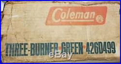 COLEMAN 426D Triple/3 Burner Camp Stove EXCELLENT CONDITION Vintage withBox