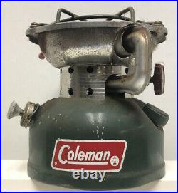 COLEMAN 502 SINGLE BURNER Gas CAMP STOVE with HEAT DRUM vtg Made in USA 10/73