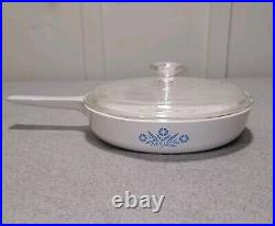 CORNING WARE RANGE TOPPER N-10-B 10 SKILLET With LID BLUE CORNFLOWER RARE