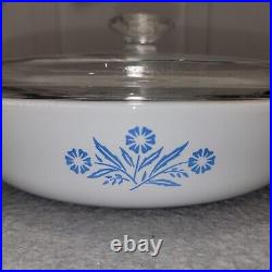 CORNING WARE RANGE TOPPER N-10-B 10 SKILLET With LID BLUE CORNFLOWER RARE