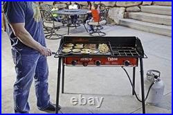 Camp Chef Tahoe Triple Burner Stove, Black/red