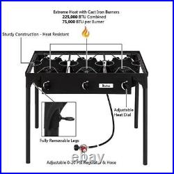 Camp Stove High Pressure Propane Gas Cooker Cast Iron Patio Cooking Burner