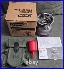Camping Lot Coleman Dual Fuel 533 Stove + Funnel + BONUS US Army Pouch Case