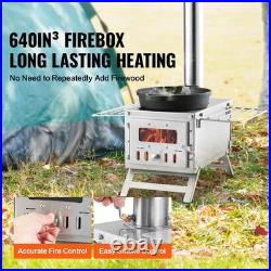 Camping Tent Wood Stove Stainless Steel with 80 in Chimney Pipe Hot Tent Heater