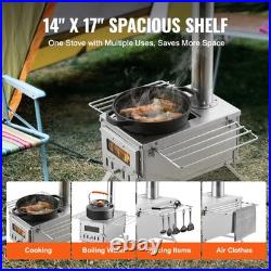 Camping Tent Wood Stove Stainless Steel with 80 in Chimney Pipe Hot Tent Heater