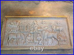 Cast Iron Stove Wood Burning Stove Side Cast Iron Deer Cabin Wall Hanger Animals