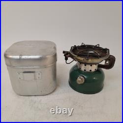 Coleman 2 / 1966 Single Burner Green 502 Stove W Case / Cook Kit