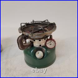 Coleman 2 / 1966 Single Burner Green 502 Stove W Case / Cook Kit