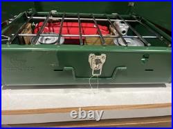 Coleman 2-Burner Camp Stove 425E499 Vintage 1977 In Box Only Fired 1 Time