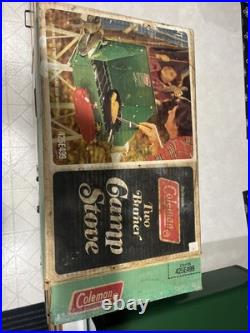Coleman 2-Burner Camp Stove 425E499 Vintage 1977 In Box Only Fired 1 Time