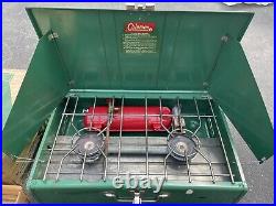 Coleman 2-Burner White Gas Camp Stove Model 413G499 from 1972 NEW Open Box NOS
