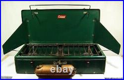Coleman 426B Three 3 Burner Camp Stove Outdoor Cooking Gold Tank 1950s 60s Works Coleman 426B Three 3 Burner Camp Stove Outdoor Cooking Gold Tank 1950s 60s Works