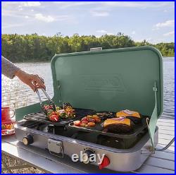 Coleman Cascade 3-in-1 Camping Stove 2 Burner Grill Griddle Combo Authentic