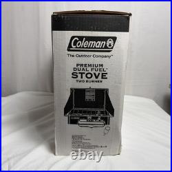 Coleman Dual Fuel Campstove 424 2-Burner Unleaded Gas Stove Never Used New
