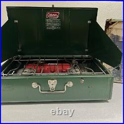 Coleman Model 413g Two Burner Camp Stove With Box Made 8- 1979 In USA