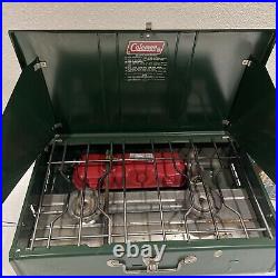 Coleman Model 413g Two Burner Camp Stove With Box Made 8- 1979 In USA