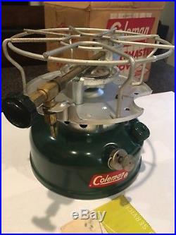 Coleman Sportmaster 500a Stove 6/61 camping with orig box looks unfired/newithminty