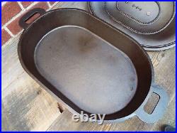 Columbus Iron Works Cast Iron Oval Fish Fryer with Lid, Restored Columbus Iron Works Cast Iron Oval Fish Fryer with Lid, Restored