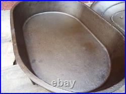 Columbus Iron Works Cast Iron Oval Fish Fryer with Lid, Restored Columbus Iron Works Cast Iron Oval Fish Fryer with Lid, Restored