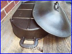 Columbus Iron Works Cast Iron Oval Fish Fryer with Lid, Restored Columbus Iron Works Cast Iron Oval Fish Fryer with Lid, Restored