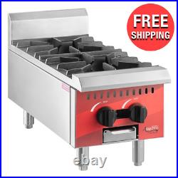 Commercial 12 Natural Gas Double Burner Countertop Range Kitchen Cook Equipment