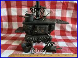 Crescent Cast Iron Vintage Child's Stove Complete