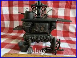 Crescent Cast Iron Vintage Child's Stove Complete