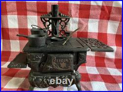 Crescent Cast Iron Vintage Child's Stove Complete