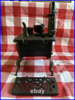 Crescent Cast Iron Vintage Child's Stove Complete