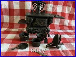 Crescent Cast Iron Vintage Child's Stove Complete