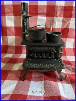Crescent Cast Iron Vintage Child's Stove Complete