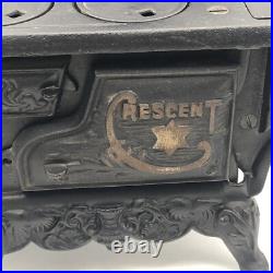 Crescent Cast Iron Vintage Stove Salesmen's Sample Or Doll Size Toy Set Replica