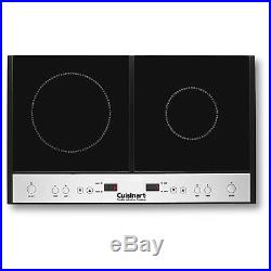 Cuisinart Energy Saving Quick Heat Double Induction Stove Cooktop Surface, Black