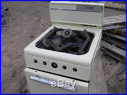 DIXIE Yellow Porcelain Vintage 4 Burner Gas propane Range Stove Oven RV Camper