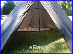 DIY Kifaru Style 4 Man Equivalent Silnylon Tipi Tent with Stove Jack Used Once
