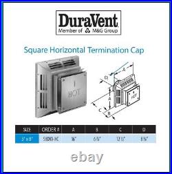 DURAVENT DirectVent Pro -5 x 8 Galvanized Horizontal Termination Cap #58DVA-HC