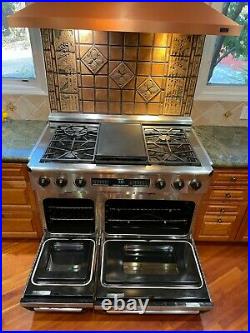 Dacor 48 inch dual fuel pro stainless steel range in excellent condition