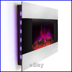 Deluxe Wall Mount Fireplace Heater Adjustable Electric Stove Stainless Steel NEW